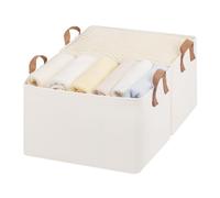 StorageWorks Lot de 2 bacs de rangement, tagres, paniers pour organiser de grands placards en tissu avec poignes, cadre en mtal, couleur natu