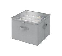 StorageWorks Organisateur de chaussures pour placard, boîte de rangement chaussure pour 16 paires, boîte en tissu avec couvercle transparent, conteneurs de rangement pour chaussures d'armoire, gris