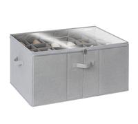 StorageWorks Organisateur de chaussures pour placard, boîte de rangement chaussure pour 24 paires, boîte en tissu avec couvercle transparent, conteneurs de rangement pour chaussures d'armoire, gris