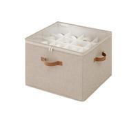 StorageWorks Organisateur de chaussures pour placard, boîte de rangement pour 16 paires, boîte en tissu avec couvercle, conteneurs de rangement pour chaussures d'armoire, Mélange de marron et beige