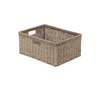 StorageWorks Panier en osier extra-large pour rangement, panier de stockage en fibre naturelle avec poignées intégrées, boîte de rangement décorative, lot de 1