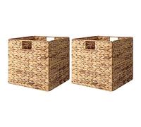 StorageWorks Paniers de rangement en osier avec housses, paniers en jacinthe d'eau pour organisation, cubes de rangement en osier tressé à la main 30x30 cm, lot de 2