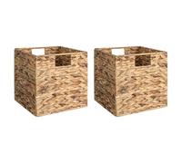 StorageWorks Paniers en osier avec housses amovibles, panier de rangement en osier avec poignées intégrées pour salon, garde-manger, 27x27 cm, lot de 2