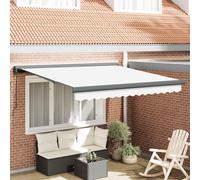 vidaXL Auvent rétractable manuel 350x250 cm Noir – Tissu de remplacement