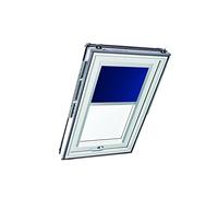 Store à Enroulement Roto ZRE - Store Toile Exclusif pour Lumière du Jour - Rail de Guidage Argent - pour la Série Designo R6/R8, i8 et Classic 64/84 - Taille 065/140 | 06/14 - Couleur du Tissu Bleu