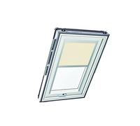 Store à Enroulement Roto ZRE - Store Toile Exclusif pour Lumière du Jour - Rail de Guidage Argent - pour la Série Designo R6/R8, i8 et Classic 64/84 - Taille 065/140 | 06/14 - Couleur du Tissu Beige