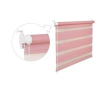 Store à enrouleur double 16 largeurs 2 longueurs Avec cordon latéral Fixation sans perçage, Rosa, 105x150