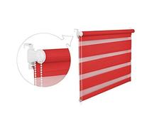 Store à enrouleur double 16 largeurs 2 longueurs Avec cordon latéral Fixation sans perçage, Rot, 55x200
