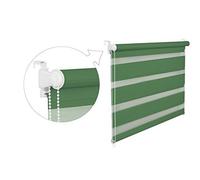 Store à enrouleur double 16 largeurs 2 longueurs Avec cordon latéral Fixation sans perçage, vert, 50x200