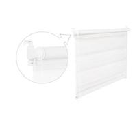 Store à enrouleur double 16 largeurs 2 longueurs Avec cordon latéral Fixation sans perçage, Weiss, 75x200