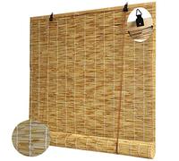 Store à Enrouleur Imperméable à L'eau Rétro Rideau en Roseau Romain Rideaux en Bambou,Volets de Levage de Paille,Store Occultant,pour Décoration de Mobilier Intérieur Extérieur(120x220cm/47x87in)