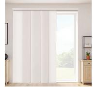 Store à Panneaux sur Rail Extensible-VEVOR-116-218 cm de Largeur, Panneau Japonais Vertical Ajustable-Marron Clair