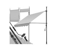 Store à pince sans perçage avec manivelle 150 x 180 cm gris clair