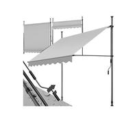 Store à pince sans perçage avec manivelle 200 x 180 cm gris clair