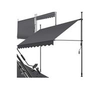 Store à pince sans perçage avec manivelle 250 x 180 cm noir/gris