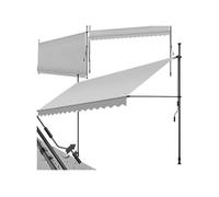 Store à pince sans perçage avec manivelle 400 x 180 cm gris clair