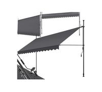 Store à pince sans perçage réglable en polyester noir et gris