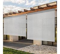 Store à rouleau d'extérieur imperméable pour porche, terrasse et pergola - Brise-vue filtrant la lumière - 152,4 x 180,3 cm (l x L) - Réglable - Protection UV