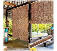 Store à rouleau en bambou naturel de 100 x 160 cm, anti-UV, imperméable, style rétro pour terrasse et maison, traitement de fenêtre respectueux de l'environnement.