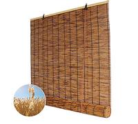 Store à rouleau en bambou tissé à la main pour portes, respirant, intérieur/extérieur, traitement de fenêtre personnalisable, 100 x 140 cm, design respectueux de l'environnement