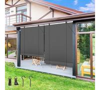 Store À Rouleau Exterieur Vertical Store Enrouleur Occultant Thermique, Rideau pour Balcon Jardin Fenêtres Porte, Protection Solaire Brise-Vue, avec Trou Coupe-Vent, Durable(Darkgrays,H160 W50cm)