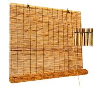 Store à rouleau rétro en bambou pour extérieur, intimité, stores romains imperméables et occultants - 130 x 240 cm (l x H)
