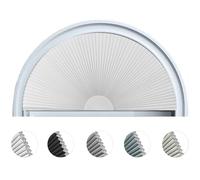 Store alvéolaire occultant sans cordon pour fenêtre en demi-lune (arche), installation sans perçage, store en nid d'abeille pour intérieur, occultation efficace (1 pièce, blanc, 91,4 x 45,7 cm)