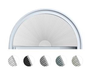 Store alvéolaire occultant sans cordon pour fenêtre en demi-lune (arche), installation sans perçage, store en nid d'abeille pour intérieur, occultation efficace (1 pièce, blanc, 121,9 x 61 cm)