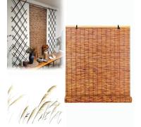 Store Bambou Extérieur Interieur Imperméables Intimité 70% D'occultation Stores À Rouleaux Romains Naturel Rideau De Roseau avec Levage 50 60 80 90 100 110 130 140 160 180cm(110x250CM(WxH))
