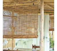 Store Bambou Extérieur Rétro de Carbonisation,Volets Roulants en Bambou Carbonisation TisséS à La Main for Intérieur/Extérieur Porche Intimité (165x200cm/65x79in)