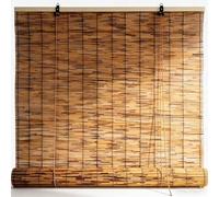 Store Bambou Extérieur, Rideau Thermique Isolant en Roseau, Volet Roulant Manuel Anti Chaleur Et Pare Soleil pour Terrasse Et Pergola, Facile À Installer(W50 x H185 cm)