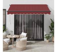 Store Banne Automatique Extérieur, Aluminium Thermolaqué et Toile Polyester, Télécommande Incluse, Protection UV 99%, Store Exterieur Terrasse et Balcon, Rouge Bordeaux, Dimensions 350 x 250 cm