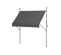 Store banne autoportant manuel rétractable 2,5L x 1,2l x 2,1-3H m inclinaison réglable métal alu polyester gris