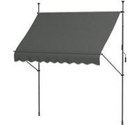 Store banne autoportant manuel rétractable 2,5L x 1,2l x 2,1-3H m inclinaison réglable métal alu polyester gris Gris G