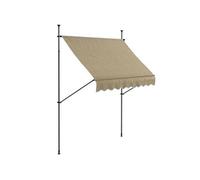 Store banne autoportant manuel rétractable 2,5L x 1,2l x 2,1-3H m inclinaison réglable métal alu polyester sable