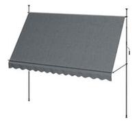 Store banne autoportant manuel rétractable 3,5L x 1,2l x 2,1-3H m inclinaison réglable métal alu polyester gris Gris G