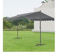pro.tec Store Banne Autoportant Double Pente à Manivelle pour Terrasse et Jardin Polyester Revêtement PU Aluminium Acier Laqué 400 x 300 x 260 cm Gris Foncé