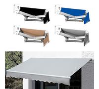 Store Banne avec Volants, Store Banne Manuel Rétractable, Polyester Étanche Et Résistant Aux UV, for Terrasse Bistro Balcon, Tissu De Rechange for Store Toile D'auvent Store Banne for Patio(Gray,(10x8
