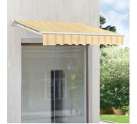 Store Banne Bitonto avec Manivelle 300 x 250 cm Jaune Blanc