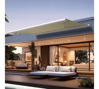 Store Banne Coffre Cinabre 3,00x2,00 M - Motorisé À Télécommande - Blanc - Ecru Blanc