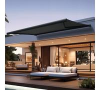 Store Banne Coffre Cinabre 3,00x2,00 M - Motorisé À Télécommande - Gris Anthracite - Gris Graphite Gris