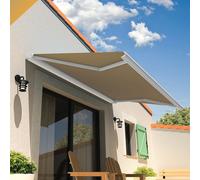 Store Banne Coffre Cinabre 3,00x2,00 M (Motorisé Et Interrupteur - Blanc - Taupe) Blanc