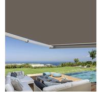 Store banne coffre intégral 3 x 2,5 m motorisé et manuel extérieur pour terrasse - Taupe