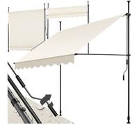 Store banne de jardin - TECTAKE - Store à pince sans perçage avec manivelle réglable en hauteur - Beige - 200 x 180 cm