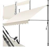 Store banne de jardin - TECTAKE - Store à pince sans perçage avec manivelle réglable en hauteur - Beige - 250 x 180 cm