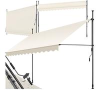 Store banne de jardin - TECTAKE - Store à pince sans perçage avec manivelle réglable en hauteur - Beige - 350 x 180 cm