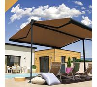 Store Banne Double Pente Enargite 4,00x2x3,00 M (Manuelle - Gris Anthracite - Taupe) Gris