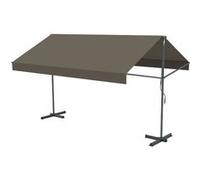 Concept Usine – Store banne – Double pente manuel – 4 x 1,5/1,5 m – Taupe polyester Iseo gris