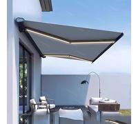 Store banne électrique rétractable pour terrasse, auvent motorisé Pare-Soleil pour terrasse, Jardin et Balcon, Tissu résistant aux UV et à l'eau pour Une Utilisation extérieure