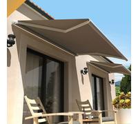 Store Banne Loggia Amarite 3,00x2,00 M (Manuelle - Blanc - Taupe) Blanc